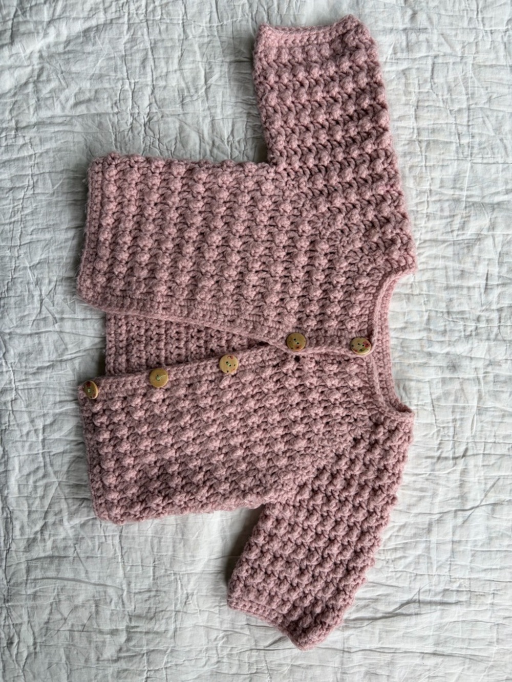 A Classy Chic Boutique Pink Crochet Knit Baby Cardigan